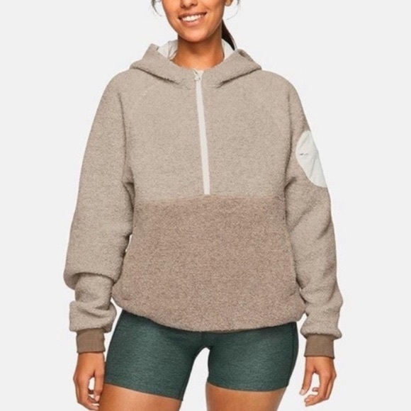 Outdoor Voices Megafleece Wool Brown Tan Pullover w Pockets - Picture 7 of 7